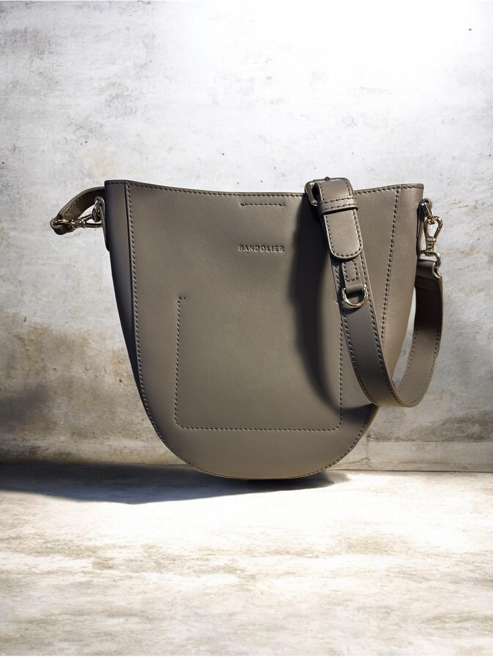 Bandolier Sloane Gray Leather Crossbody